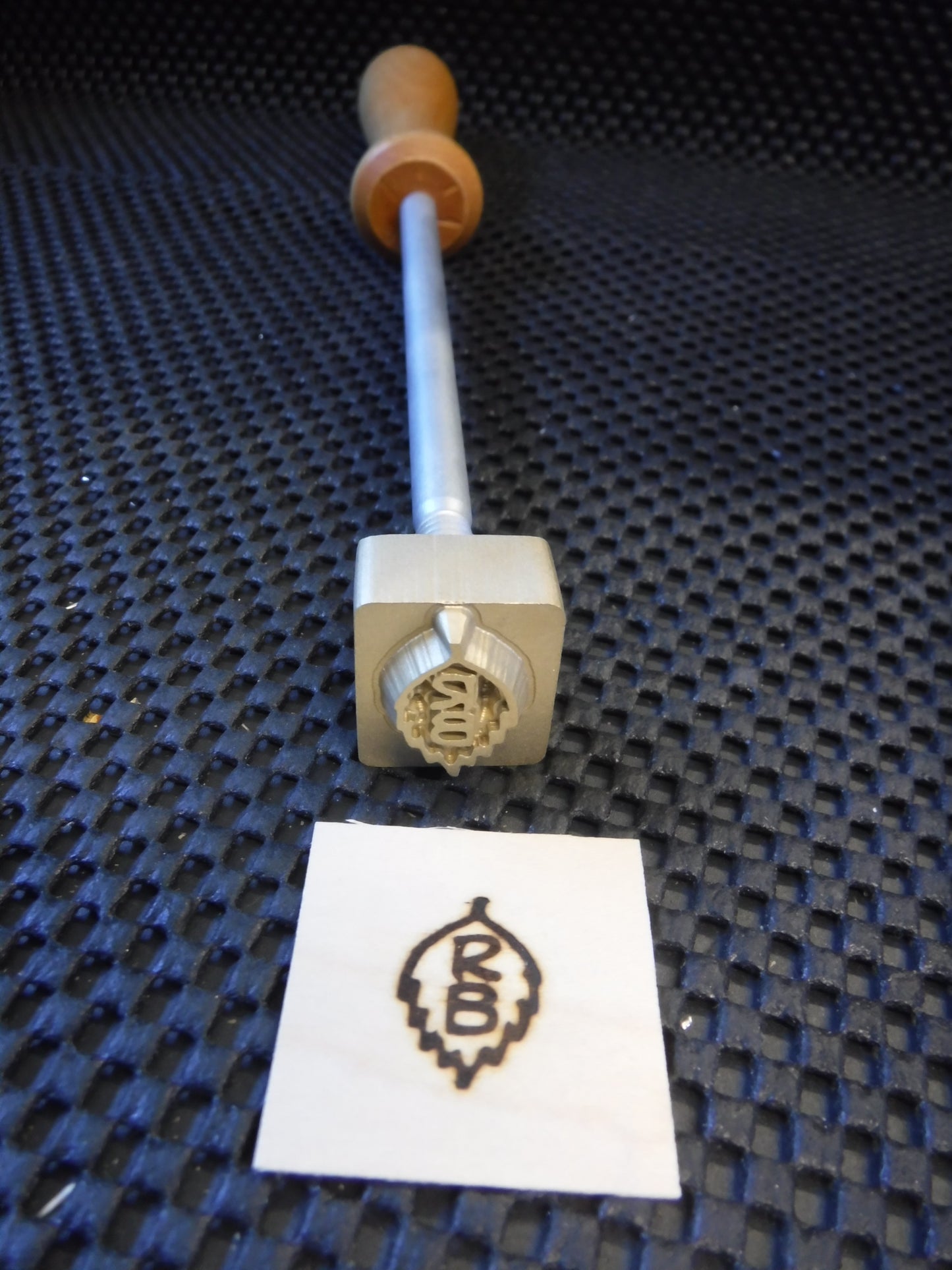Flame Heated Brass Branding Iron - RB Leaf