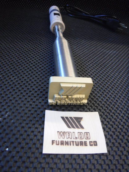 Electrically Heated Brass Branding Iron for Waldo Furniture Co