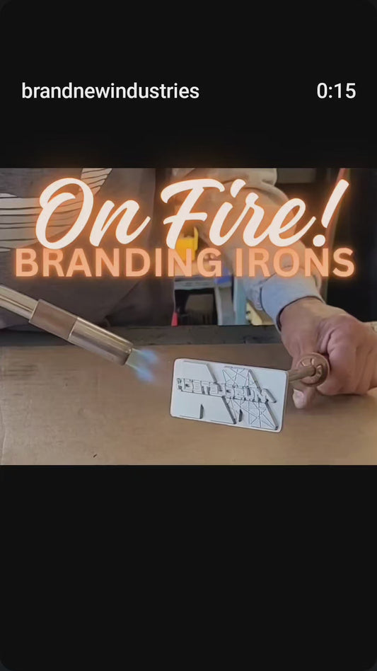 Custom Steel Logo Branding Irons - Any Logo or Design, Flame Heated